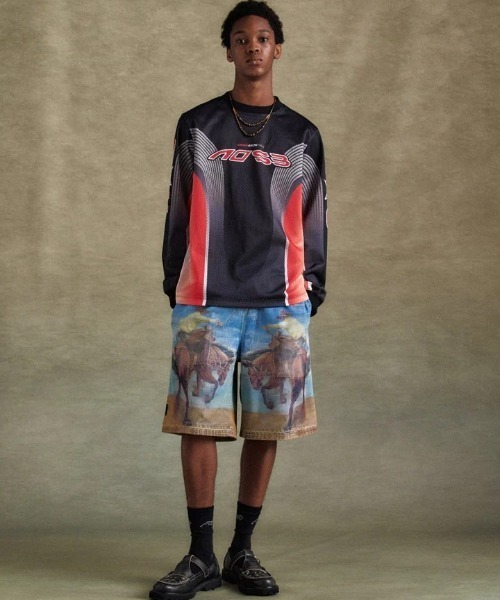 ANDERSSON BELL（アンダースンベル）の「Andersson Bell/アンダーソンベル/UNISEX DOUBLE LAYER PRINT MESH SHORTS（その他パンツ・レディース・ブルー・L/M）」の6枚目の写真