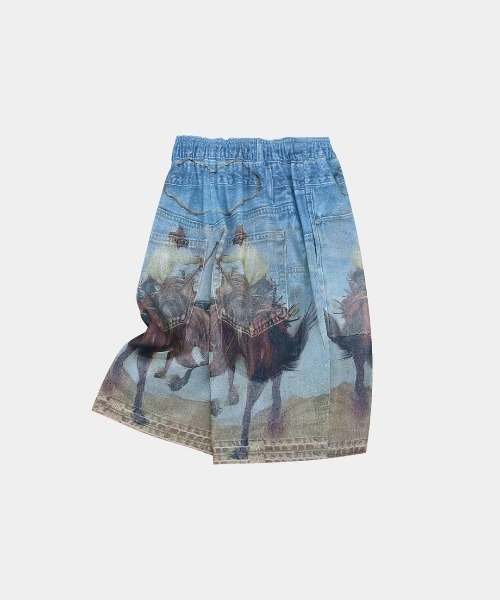 ANDERSSON BELL（アンダースンベル）の「Andersson Bell/アンダーソンベル/UNISEX DOUBLE LAYER PRINT MESH SHORTS（その他パンツ・レディース・ブルー・L/M）」の3枚目の写真
