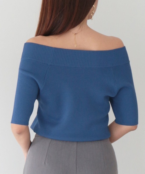 AMBIENT（アンビエント）の「2ウェイオフショルダーニット（ニット/セーター・レディース・ベージュ/ブルー/ブラック/アイボリー/ホワイト・FREE）」の11枚目の写真