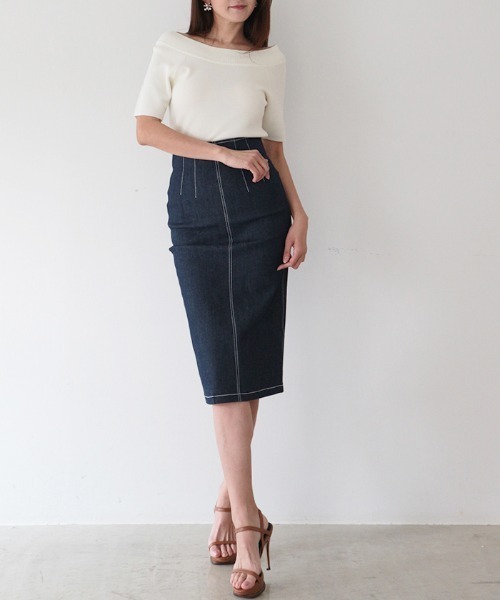 AMBIENT（アンビエント）の「2ウェイオフショルダーニット（ニット/セーター・レディース・ベージュ/ブルー/ブラック/アイボリー/ホワイト・FREE）」の13枚目の写真