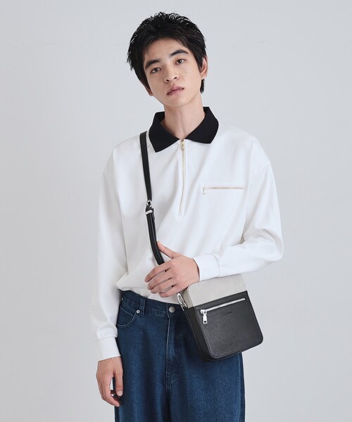 tk.TAKEO KIKUCHI（ティーケータケオキクチ）の「バイカラースクエアショルダーバッグ（ショルダーバッグ・メンズ・ブラック系4/ブラック系/ベージュ系その他7/ベージュ系1/グレー系1/ベージュ系2/ブラック系2・00）」の14枚目の写真