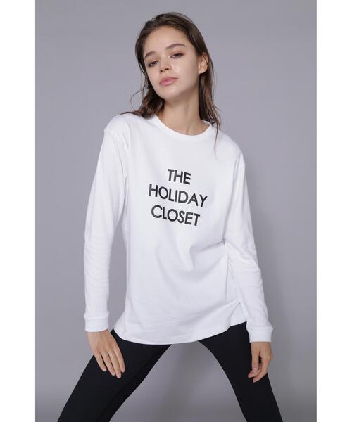 PINKY&DIANNE（ピンキーアンドダイアン）の「[THE HOLIDAY CLOSET] ロゴロンT（Tシャツ/カットソー・レディース・ホワイト/グレー・38）」の2枚目の写真