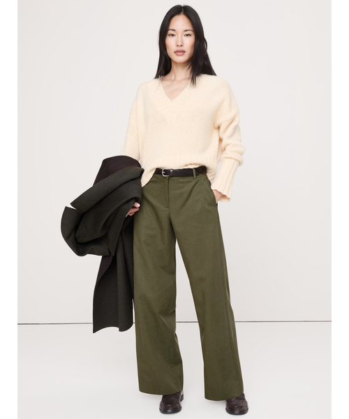 Banana Republic(バナナリパブリック)の「ミッドライズ ワイドレッグ パンツ(その他パンツ・レディース・ブラック/ブラウン/グレー/オリーブ/アイボリー・M/S/XS/L)」の13枚目の写真
