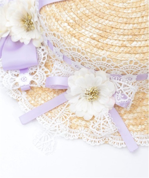 シャルミエール　フラワーサマーハット　白 フラワーサマーハット | Chalmiere │ axes femme onlineshop
