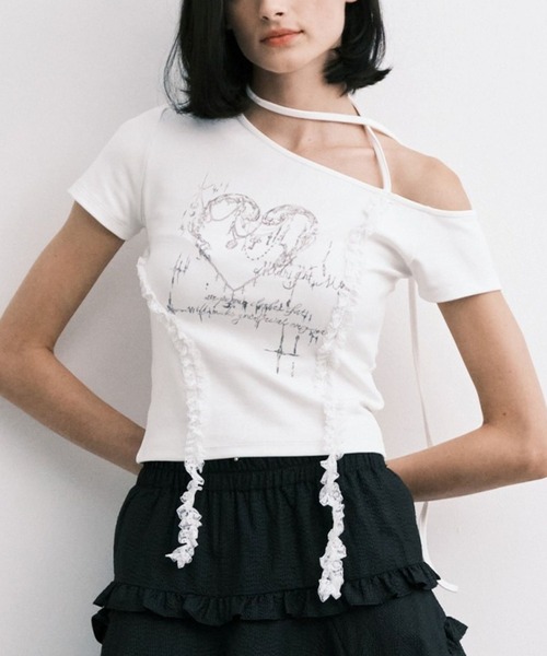 Midnight Move（ミッドナイトムーブ）の「Midnight Move／HERT2 T（Tシャツ/カットソー・レディース・ブラック/ホワイト・FREE）」の2枚目の写真