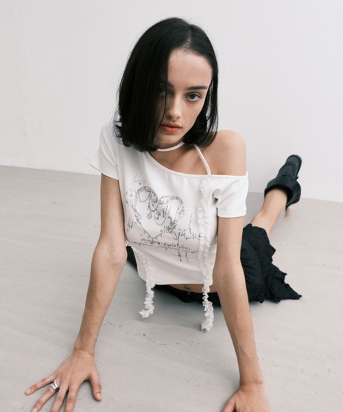 Midnight Move（ミッドナイトムーブ）の「Midnight Move／HERT2 T（Tシャツ/カットソー・レディース・ブラック/ホワイト・FREE）」の3枚目の写真