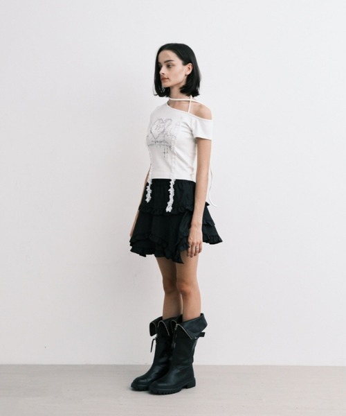 Midnight Move（ミッドナイトムーブ）の「Midnight Move／HERT2 T（Tシャツ/カットソー・レディース・ブラック/ホワイト・FREE）」の6枚目の写真