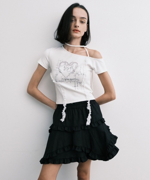 Midnight Move（ミッドナイトムーブ）の「Midnight Move／HERT2 T（Tシャツ/カットソー・レディース・ブラック/ホワイト・FREE）」の8枚目の写真