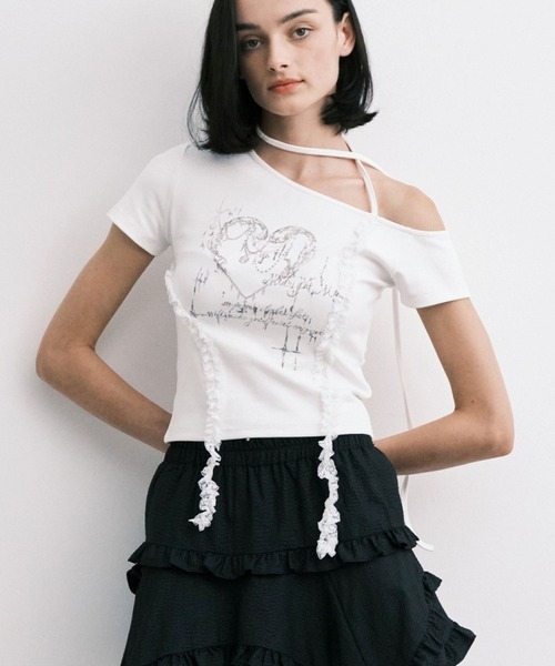 Midnight Move（ミッドナイトムーブ）の「Midnight Move／HERT2 T（Tシャツ/カットソー・レディース・ブラック/ホワイト・FREE）」の9枚目の写真