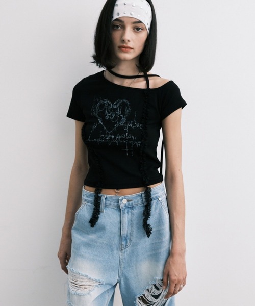 Midnight Move（ミッドナイトムーブ）の「Midnight Move／HERT2 T（Tシャツ/カットソー・レディース・ブラック/ホワイト・FREE）」の14枚目の写真