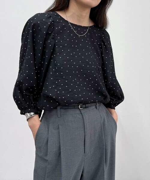 fredy emue（フレディエミュ）の「ドットボリューム袖ブラウス（シャツ/ブラウス・レディース・グリーン系その他/ブラック系その他/ホワイト系その他・38）」の18枚目の写真