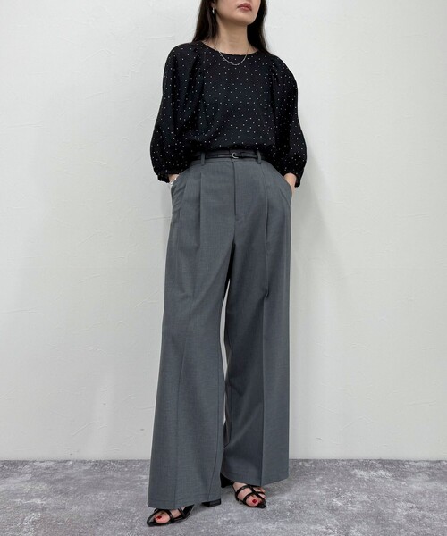 fredy emue（フレディエミュ）の「ドットボリューム袖ブラウス（シャツ/ブラウス・レディース・グリーン系その他/ブラック系その他/ホワイト系その他・38）」の10枚目の写真