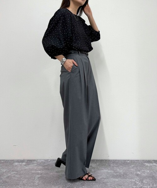 fredy emue（フレディエミュ）の「ドットボリューム袖ブラウス（シャツ/ブラウス・レディース・グリーン系その他/ブラック系その他/ホワイト系その他・38）」の11枚目の写真