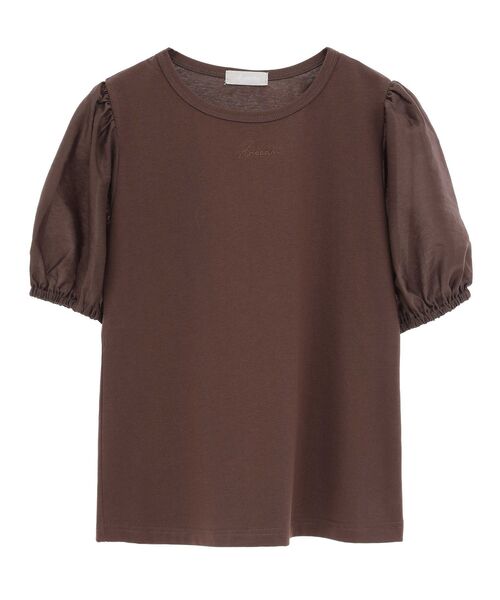 異素材パフスリーブTシャツ セール】異素材パフスリーブTシャツ（Tシャツ/カットソー