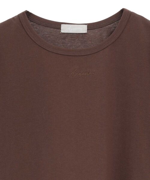 Areeam（アリーム）の「異素材パフスリーブTシャツ（Tシャツ/カットソー・レディース・オフホワイト/ブラウン・FREE）」の4枚目の写真