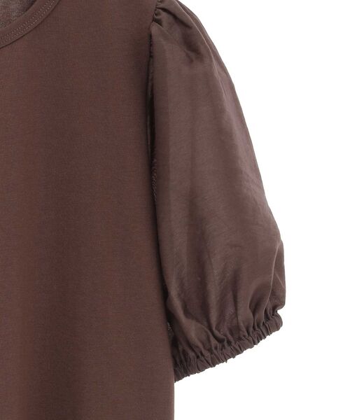 Areeam（アリーム）の「異素材パフスリーブTシャツ（Tシャツ/カットソー・レディース・オフホワイト/ブラウン・FREE）」の5枚目の写真