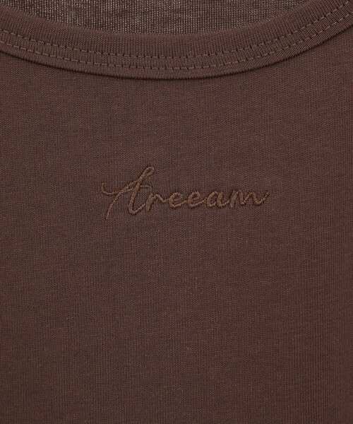 Areeam（アリーム）の「異素材パフスリーブTシャツ（Tシャツ/カットソー・レディース・オフホワイト/ブラウン・FREE）」の7枚目の写真