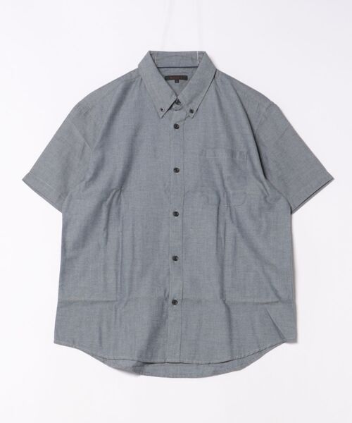 m.f.editorial（エムエフエディトリアル）の「【吸水速乾】m.f.エディトリアル メンズ パナマ ボタンダウン半袖シャツ（シャツ/ブラウス・メンズ・ネイビー/ホワイト/ライトグレー・LARGE/X-LARGE/MEDIUM）」の5枚目の写真