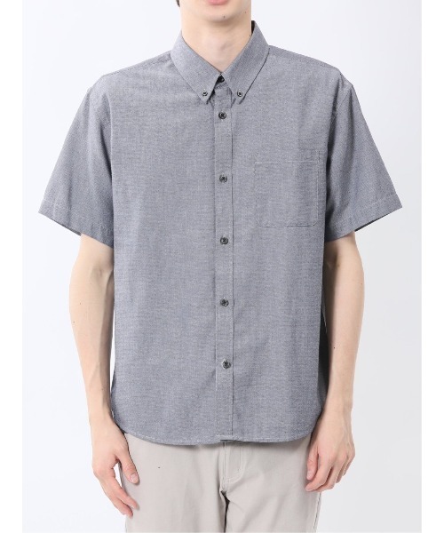 m.f.editorial（エムエフエディトリアル）の「【吸水速乾】m.f.エディトリアル メンズ パナマ ボタンダウン半袖シャツ（シャツ/ブラウス・メンズ・ネイビー/ホワイト/ライトグレー・LARGE/X-LARGE/MEDIUM）」の9枚目の写真