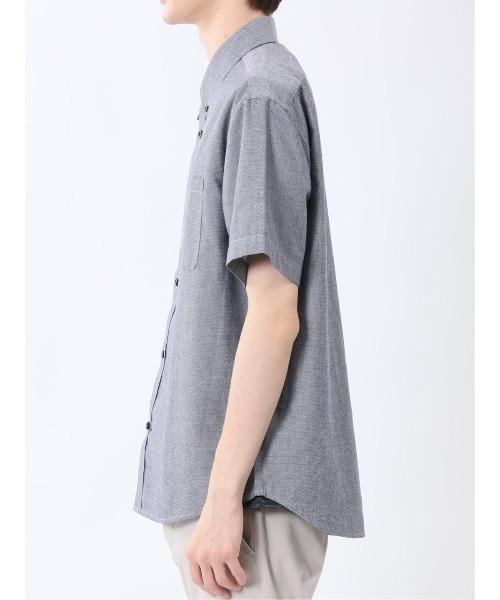 m.f.editorial（エムエフエディトリアル）の「【吸水速乾】m.f.エディトリアル メンズ パナマ ボタンダウン半袖シャツ（シャツ/ブラウス・メンズ・ネイビー/ホワイト/ライトグレー・LARGE/X-LARGE/MEDIUM）」の10枚目の写真