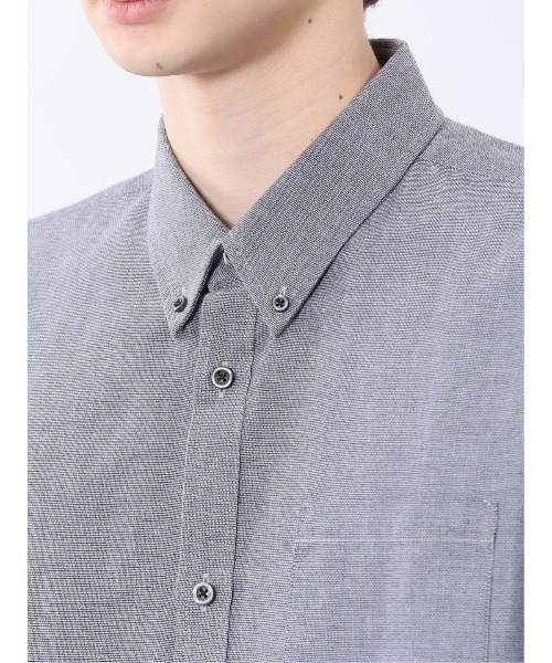 m.f.editorial（エムエフエディトリアル）の「【吸水速乾】m.f.エディトリアル メンズ パナマ ボタンダウン半袖シャツ（シャツ/ブラウス・メンズ・ネイビー/ホワイト/ライトグレー・LARGE/X-LARGE/MEDIUM）」の12枚目の写真