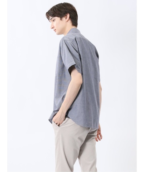 m.f.editorial（エムエフエディトリアル）の「【吸水速乾】m.f.エディトリアル メンズ パナマ ボタンダウン半袖シャツ（シャツ/ブラウス・メンズ・ネイビー/ホワイト/ライトグレー・LARGE/X-LARGE/MEDIUM）」の14枚目の写真