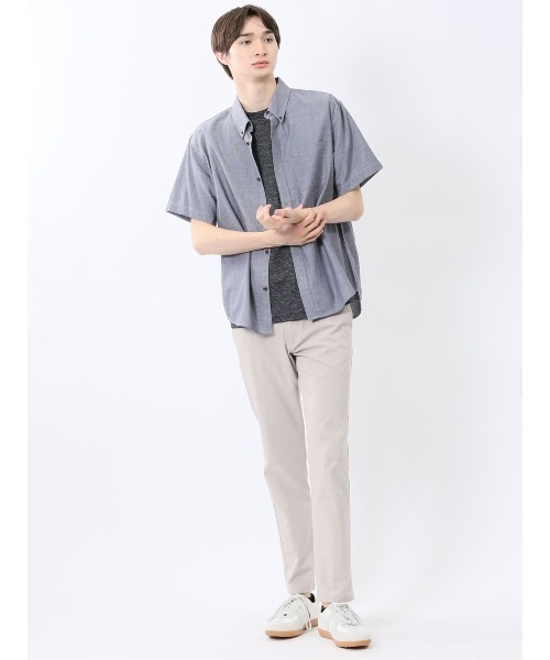 m.f.editorial（エムエフエディトリアル）の「【吸水速乾】m.f.エディトリアル メンズ パナマ ボタンダウン半袖シャツ（シャツ/ブラウス・メンズ・ネイビー/ホワイト/ライトグレー・LARGE/X-LARGE/MEDIUM）」の17枚目の写真