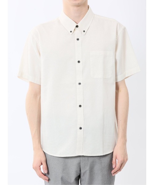 m.f.editorial（エムエフエディトリアル）の「【吸水速乾】m.f.エディトリアル メンズ パナマ ボタンダウン半袖シャツ（シャツ/ブラウス・メンズ・ネイビー/ホワイト/ライトグレー・LARGE/X-LARGE/MEDIUM）」の22枚目の写真