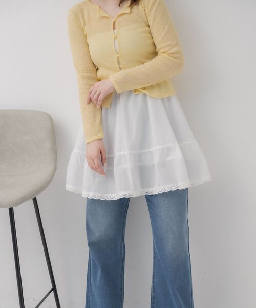 RETRO GIRL(レトロガール)の「2wayミニSK(スカート・レディース・オフホワイト/ブラック・FREE)」の4枚目の写真