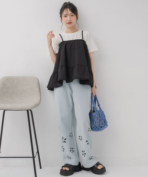 RETRO GIRL(レトロガール)の「2wayミニSK(スカート・レディース・オフホワイト/ブラック・FREE)」の15枚目の写真