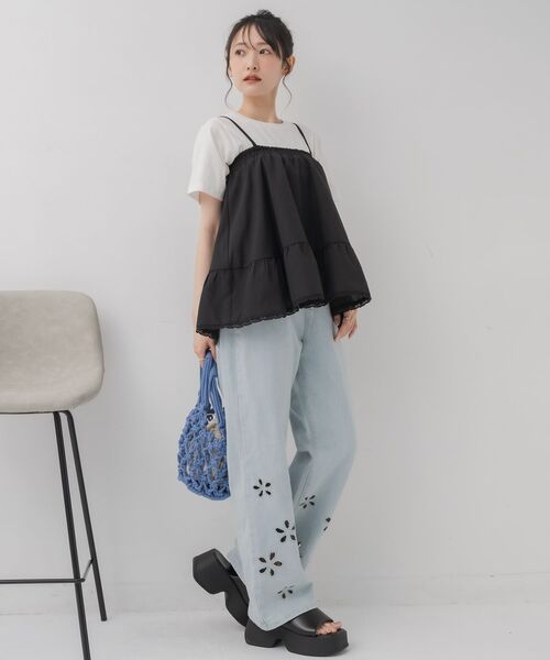 RETRO GIRL(レトロガール)の「2wayミニSK(スカート・レディース・オフホワイト/ブラック・FREE)」の16枚目の写真