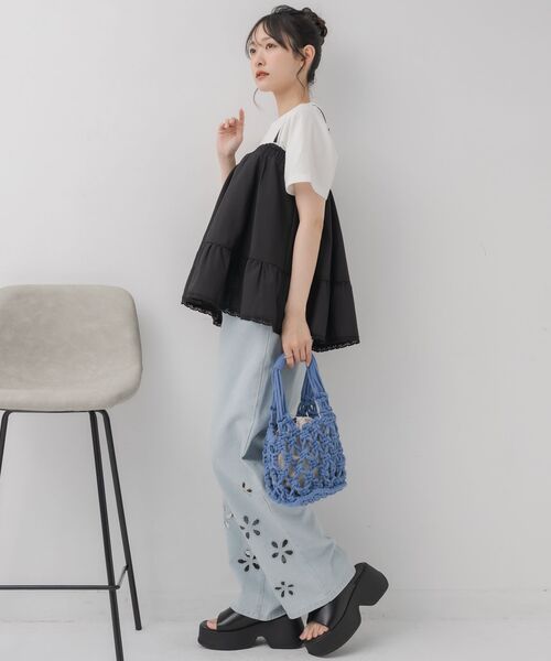 RETRO GIRL(レトロガール)の「2wayミニSK(スカート・レディース・オフホワイト/ブラック・FREE)」の17枚目の写真