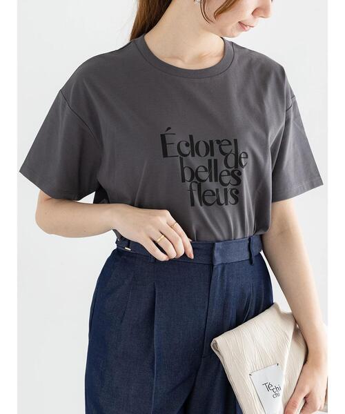 Te chichi（テチチ）の「デザインロゴプリントTシャツ《2025summer catalog item》（Tシャツ/カットソー・レディース・ブラック/チャコールグレー/シルバー・F）」の3枚目の写真