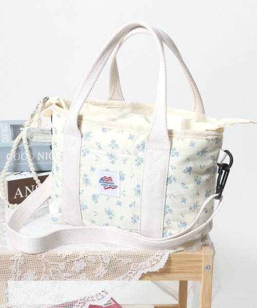 JEMORGAN（ジェーイーモーガン）の「JEMORGAN（ジェーイーモーガン）花柄ミニトートバッグ ショルダーバッグにもなる2Wayタイプ（トートバッグ・レディース・ホワイト系/ホワイト系1/ホワイト系2・FREE）」の2枚目の写真