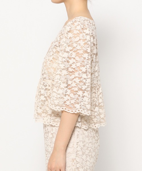 mysty woman(ミスティウーマン)の「2WAYスカラップレースブラウス 497243(シャツ/ブラウス・レディース・オフホワイト/ブラック/ベージュ・FREE)」の15枚目の写真