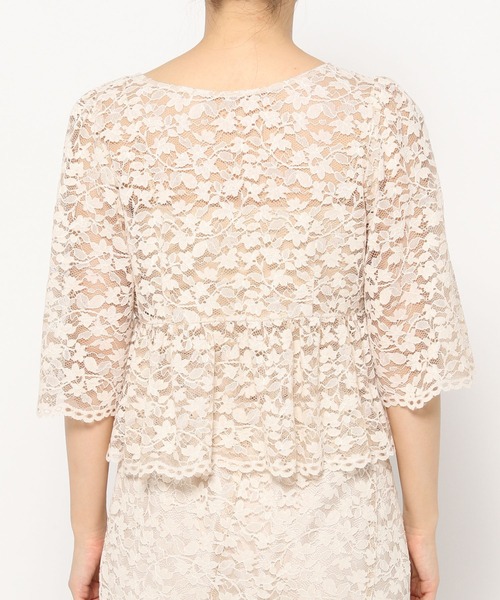 mysty woman(ミスティウーマン)の「2WAYスカラップレースブラウス 497243(シャツ/ブラウス・レディース・オフホワイト/ブラック/ベージュ・FREE)」の16枚目の写真