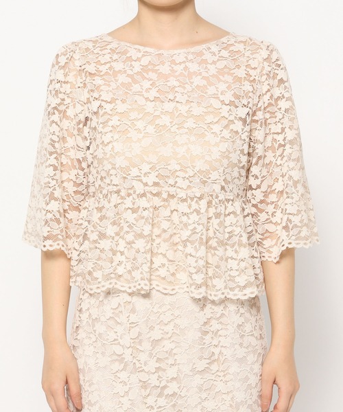 mysty woman(ミスティウーマン)の「2WAYスカラップレースブラウス 497243(シャツ/ブラウス・レディース・オフホワイト/ブラック/ベージュ・FREE)」の5枚目の写真