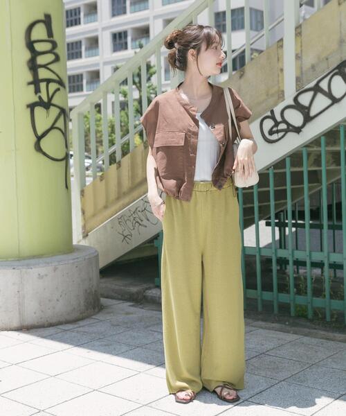 ITEMS URBANRESEARCH（アイテムズ アーバンリサーチ）の「カットイージーパンツ（その他パンツ・レディース・ホワイト系その他/イエロー/グレー・FREE）」の22枚目の写真