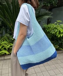カラフルボーダーメッシュトートバッグ