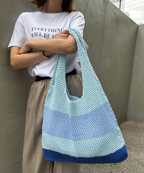 LOWO(ロワ)の「カラフルボーダーメッシュトートバッグ(トートバッグ・レディース・その他4/その他/その他5/その他3/その他2/その他1・-)」の13枚目の写真