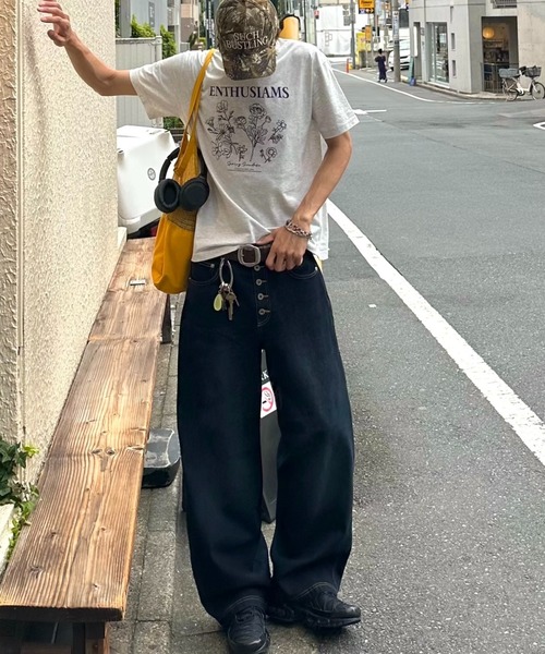 INTER FACTORY(インターファクトリー)の「はる - ボタンフライワイドデニムパンツ - made in INTER FACTORY(デニムパンツ・メンズ・ブラウン/インディゴブルー・MEDIUM/LARGE)」の15枚目の写真