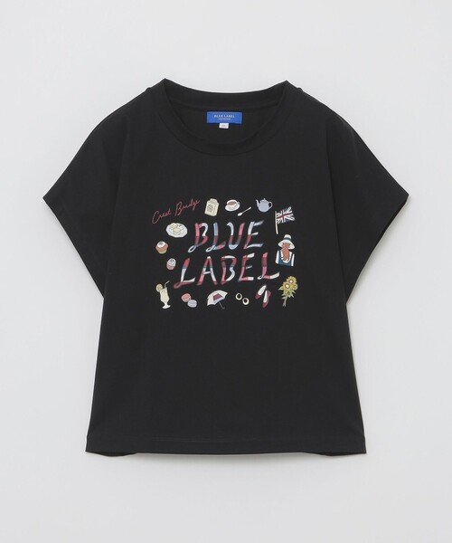 新品タグ24SS✨ブルーレーベルクレストブリッジ ピマコットン天竺Tシャツ 黒 セール】【星陽子コラボ】ピマコットンプレーティング天竺ロゴ