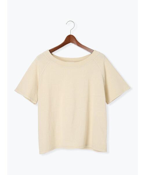 Te chichi TERRASSE(テチチテラス)の「ピグメント加工ボートネックTシャツ(Tシャツ/カットソー・レディース・ピンク/オフホワイト/チャコールグレー・F)」の1枚目の写真