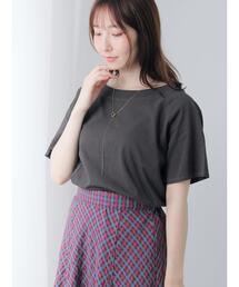 Te chichi TERRASSE | ピグメント加工ボートネックTシャツ(Tシャツ/カットソー)