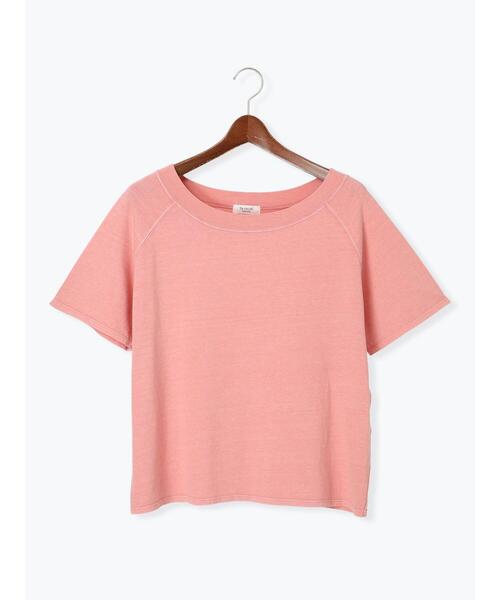 Te chichi TERRASSE(テチチテラス)の「ピグメント加工ボートネックTシャツ(Tシャツ/カットソー・レディース・ピンク/オフホワイト/チャコールグレー・F)」の10枚目の写真