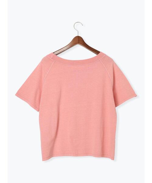 Te chichi TERRASSE(テチチテラス)の「ピグメント加工ボートネックTシャツ(Tシャツ/カットソー・レディース・ピンク/オフホワイト/チャコールグレー・F)」の9枚目の写真