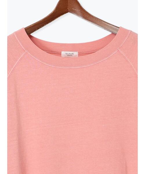 Te chichi TERRASSE(テチチテラス)の「ピグメント加工ボートネックTシャツ(Tシャツ/カットソー・レディース・ピンク/オフホワイト/チャコールグレー・F)」の8枚目の写真
