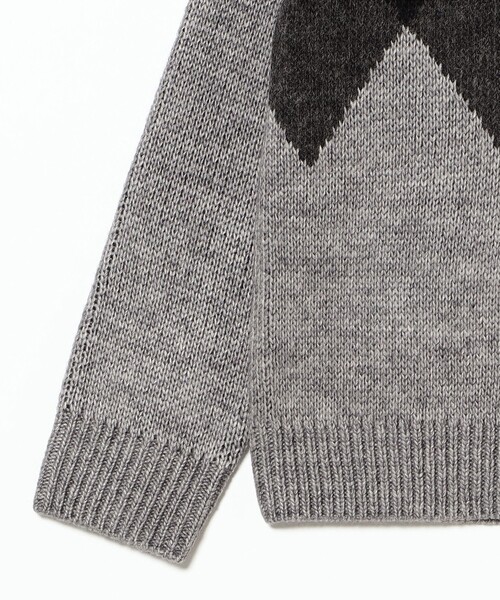 B:MING by BEAMS（ビーミングバイビームス）の「5ゲージ アーガイル ニット（ユニセックス）（ニット/セーター・メンズ・ブラウン/グレー・XL/L/M/S）」の9枚目の写真