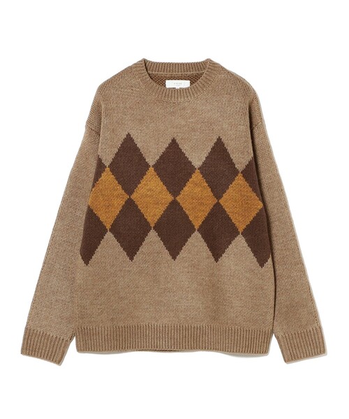 B:MING by BEAMS（ビーミングバイビームス）の「5ゲージ アーガイル ニット（ユニセックス）（ニット/セーター・メンズ・ブラウン/グレー・XL/L/M/S）」の13枚目の写真
