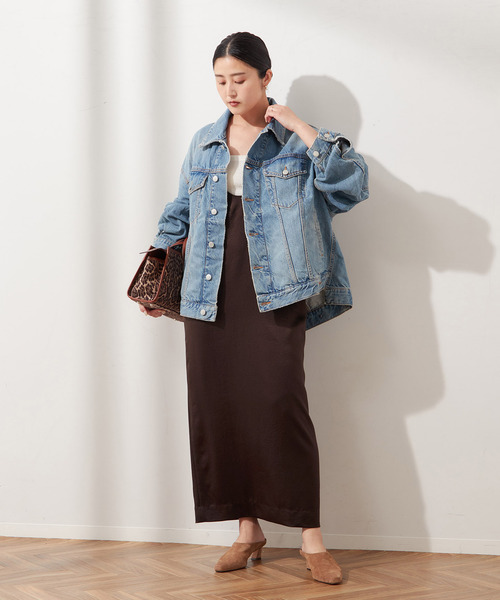 journal standard L'essage(ジャーナルスタンダードレサージュ)の「サテンタンクワンピース(ワンピース・レディース・ブラック/ブラウン・FREE)」の3枚目の写真